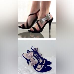 BCBGeneration Isaac-B Multi-Color Gold Glitter Bow Pumps size 9.5